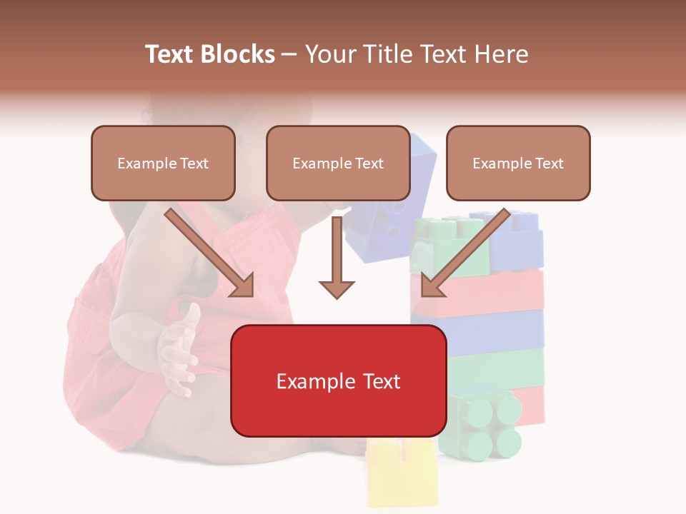 Adorable Baby Girl Playing With Building Blocks PowerPoint Template