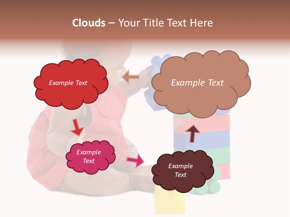 Adorable Baby Girl Playing With Building Blocks PowerPoint Template