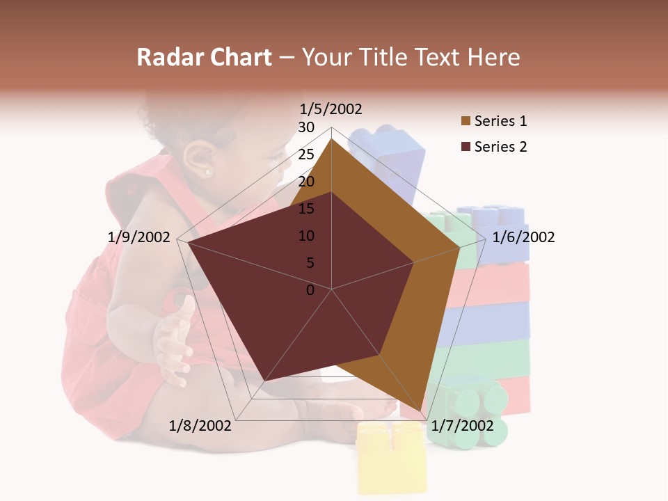 Adorable Baby Girl Playing With Building Blocks PowerPoint Template