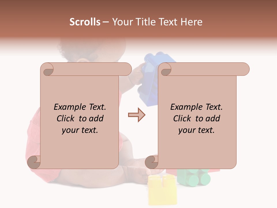 Adorable Baby Girl Playing With Building Blocks PowerPoint Template