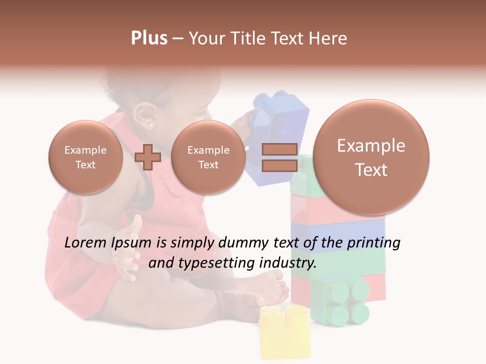 Adorable Baby Girl Playing With Building Blocks PowerPoint Template