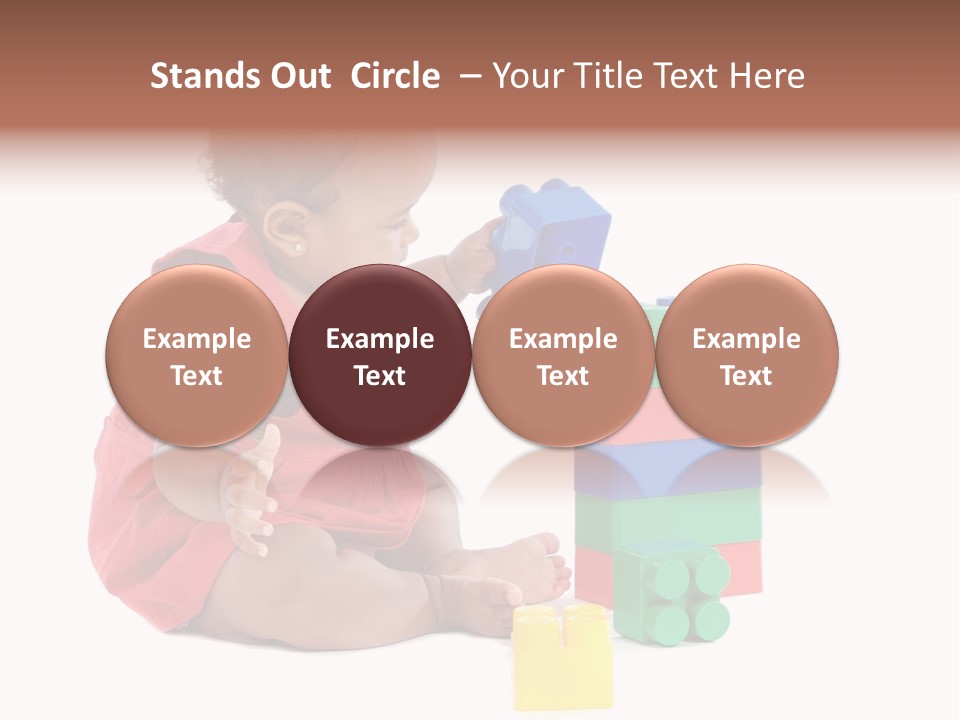 Adorable Baby Girl Playing With Building Blocks PowerPoint Template