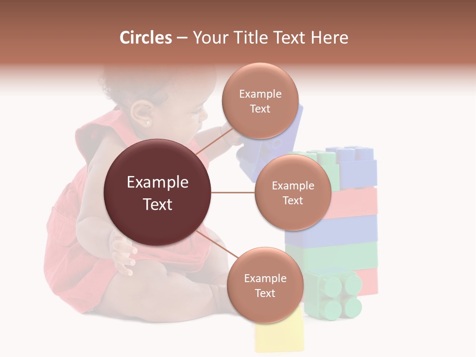 Adorable Baby Girl Playing With Building Blocks PowerPoint Template