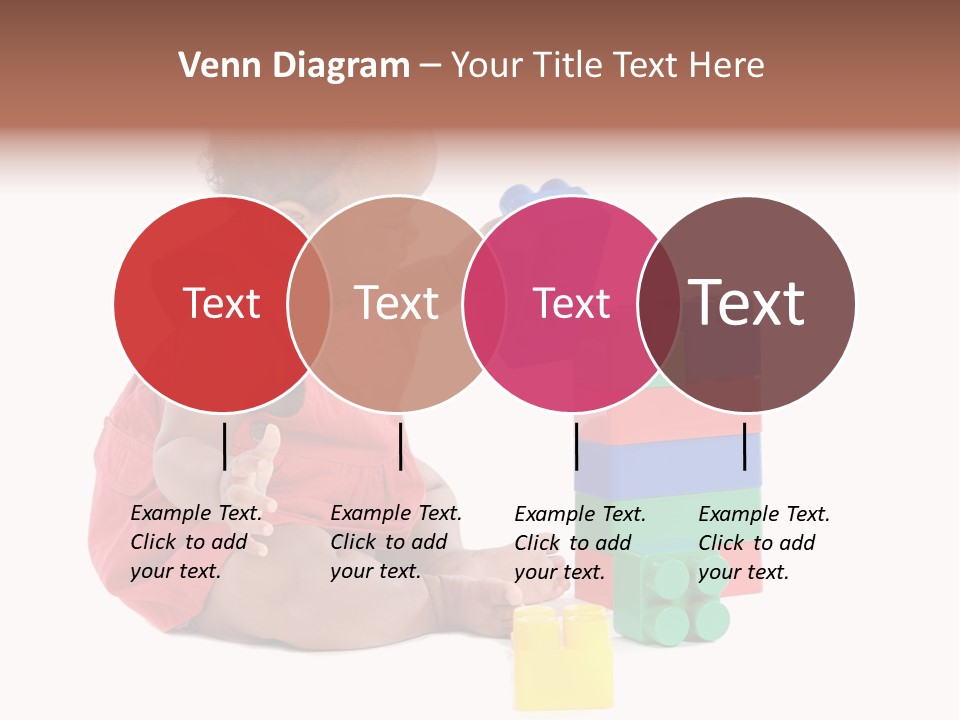 Adorable Baby Girl Playing With Building Blocks PowerPoint Template