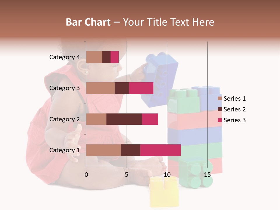 Adorable Baby Girl Playing With Building Blocks PowerPoint Template