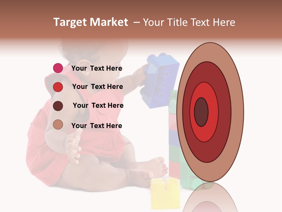 Adorable Baby Girl Playing With Building Blocks PowerPoint Template