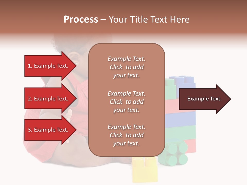 Adorable Baby Girl Playing With Building Blocks PowerPoint Template