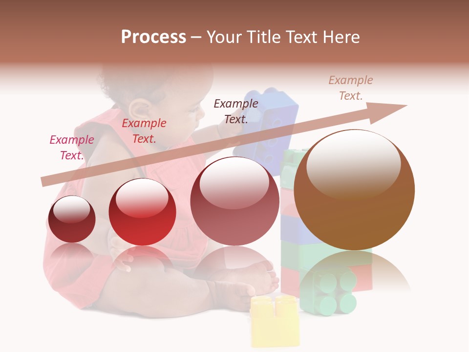 Adorable Baby Girl Playing With Building Blocks PowerPoint Template