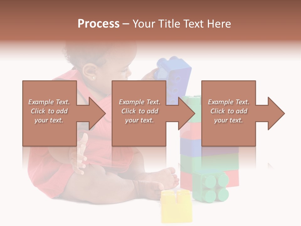 Adorable Baby Girl Playing With Building Blocks PowerPoint Template