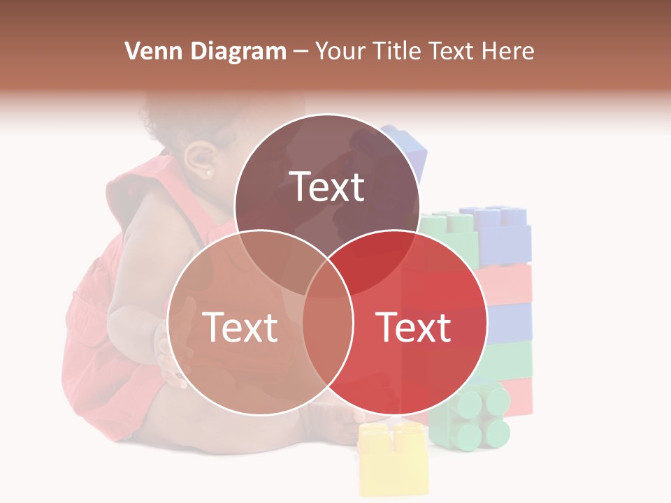 Adorable Baby Girl Playing With Building Blocks PowerPoint Template