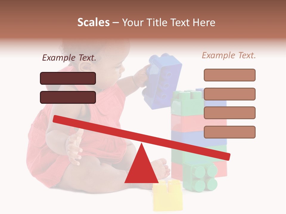 Adorable Baby Girl Playing With Building Blocks PowerPoint Template