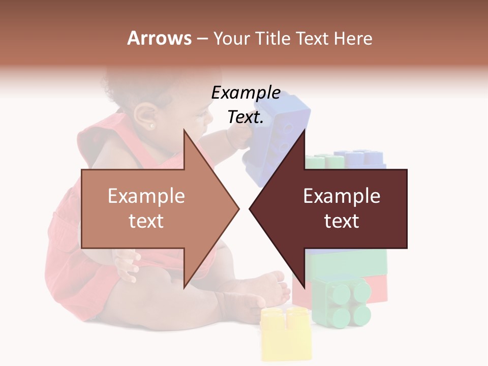 Adorable Baby Girl Playing With Building Blocks PowerPoint Template