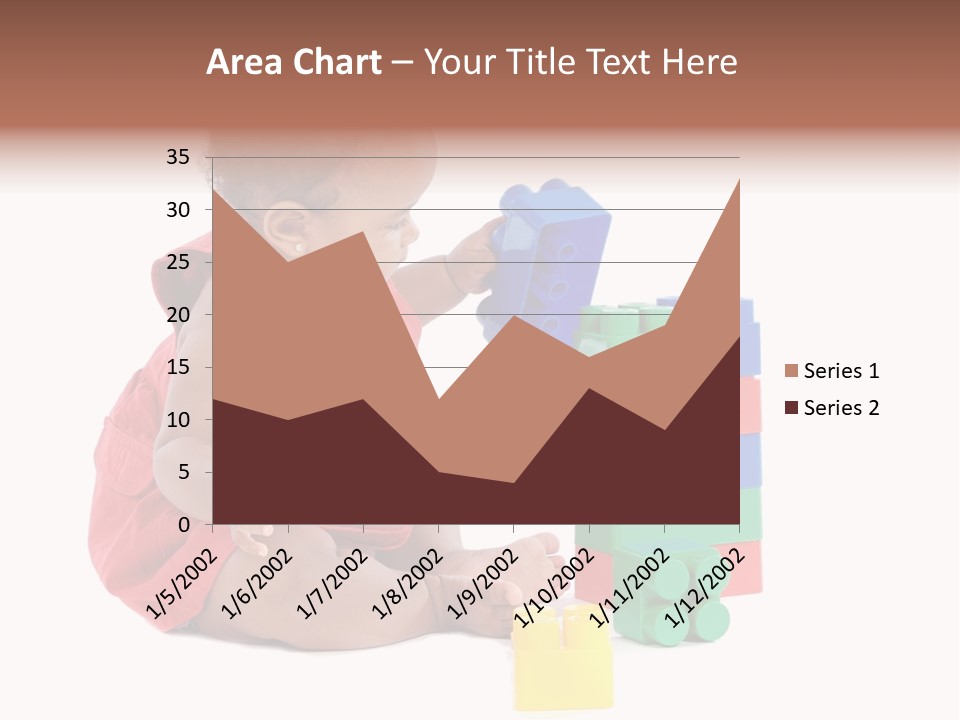 Adorable Baby Girl Playing With Building Blocks PowerPoint Template