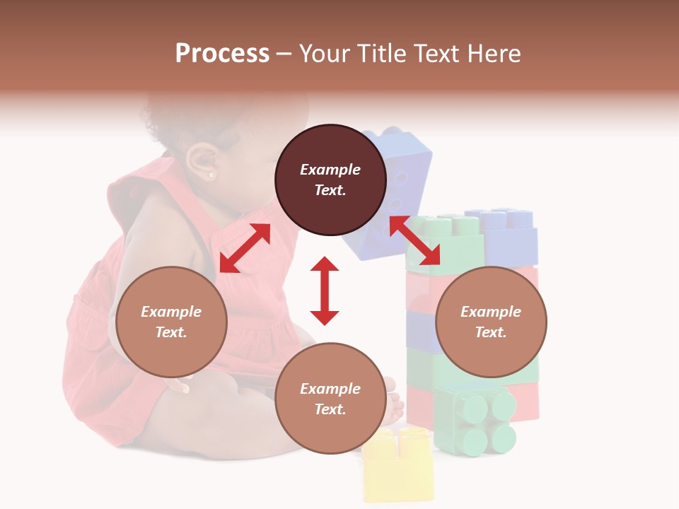 Adorable Baby Girl Playing With Building Blocks PowerPoint Template