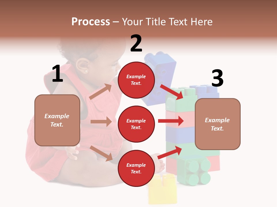 Adorable Baby Girl Playing With Building Blocks PowerPoint Template