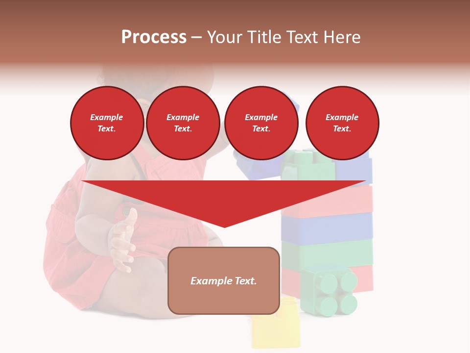 Adorable Baby Girl Playing With Building Blocks PowerPoint Template