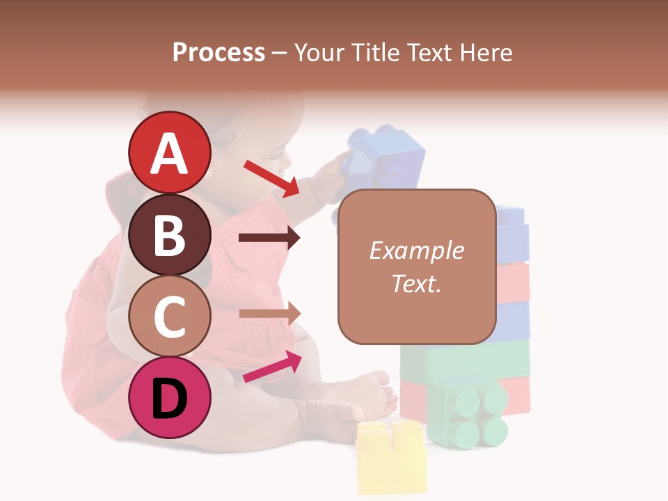 Adorable Baby Girl Playing With Building Blocks PowerPoint Template