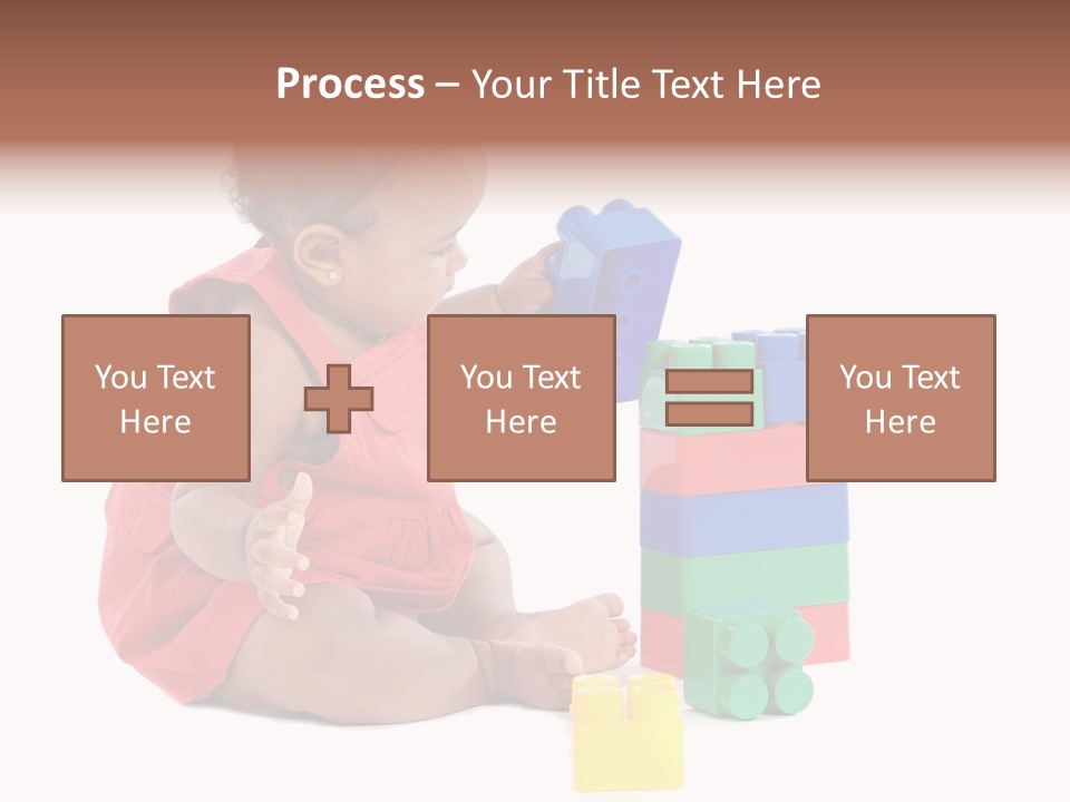 Adorable Baby Girl Playing With Building Blocks PowerPoint Template