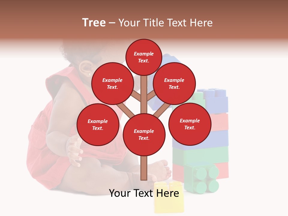 Adorable Baby Girl Playing With Building Blocks PowerPoint Template