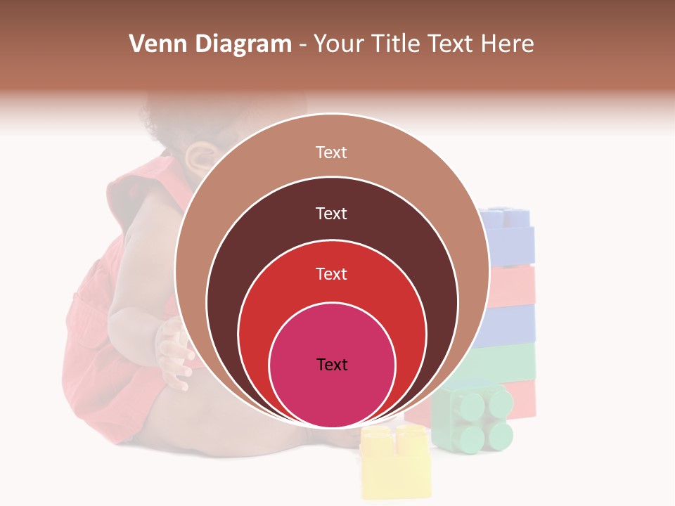 Adorable Baby Girl Playing With Building Blocks PowerPoint Template