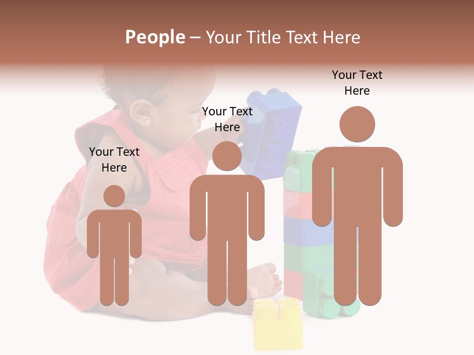 Adorable Baby Girl Playing With Building Blocks PowerPoint Template