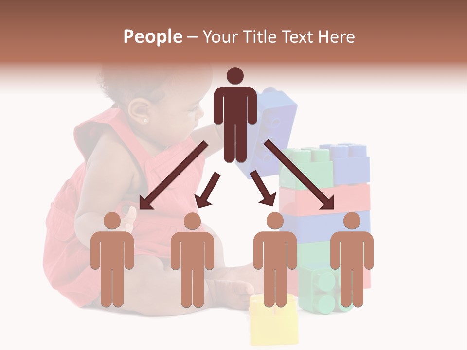 Adorable Baby Girl Playing With Building Blocks PowerPoint Template