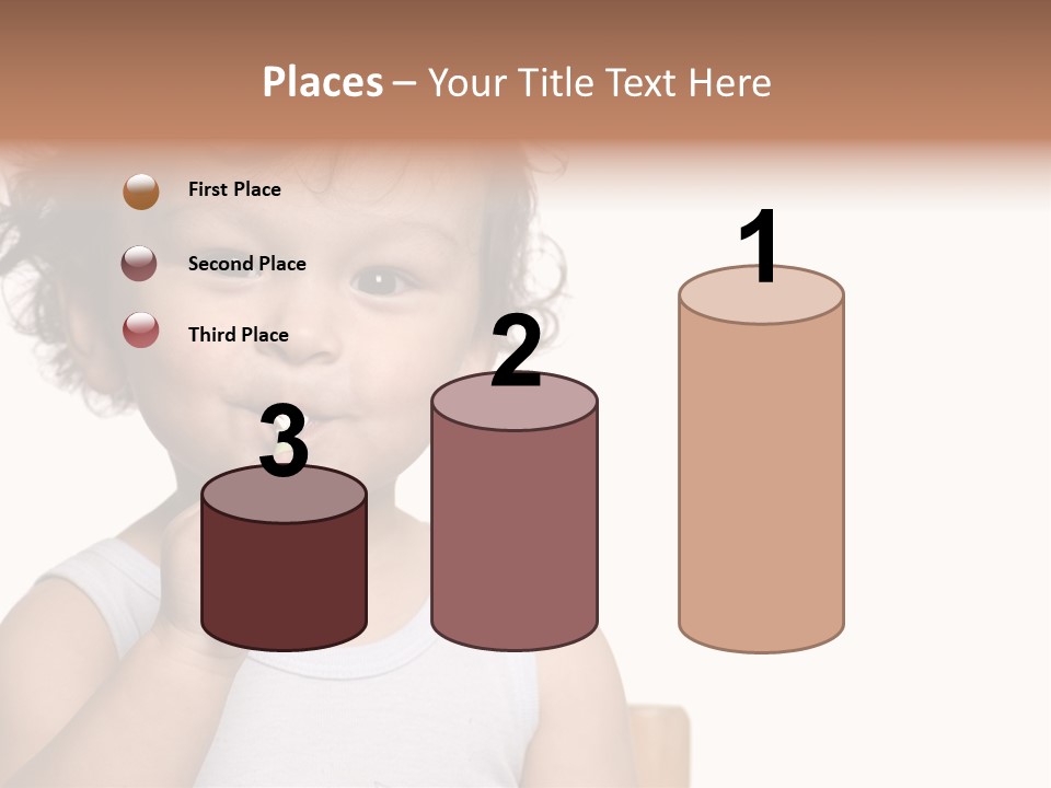 The Kid To Study To Clean A Teeth. PowerPoint Template
