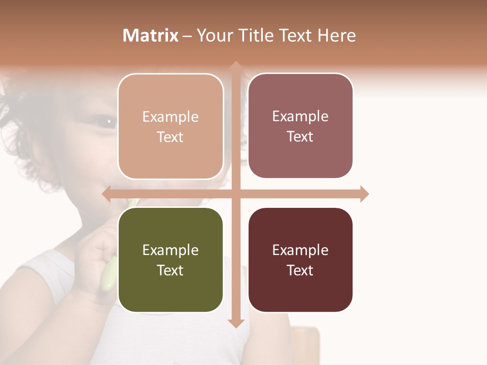 The Kid To Study To Clean A Teeth. PowerPoint Template