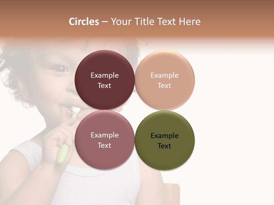 The Kid To Study To Clean A Teeth. PowerPoint Template