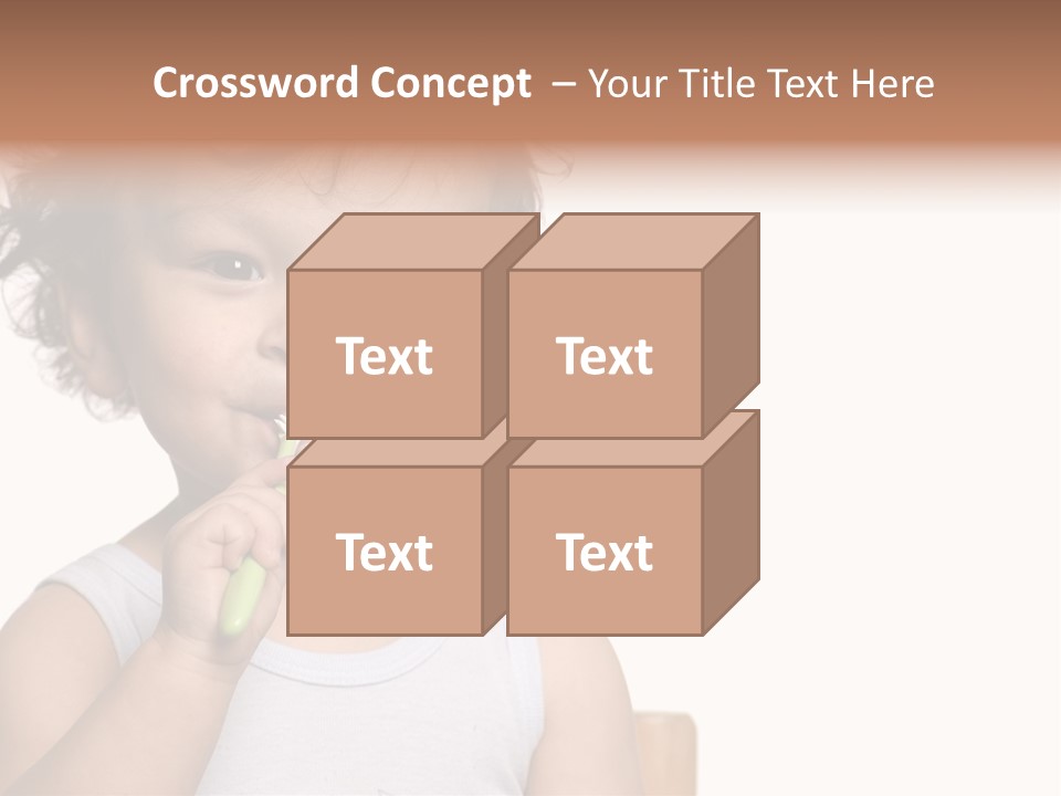 The Kid To Study To Clean A Teeth. PowerPoint Template