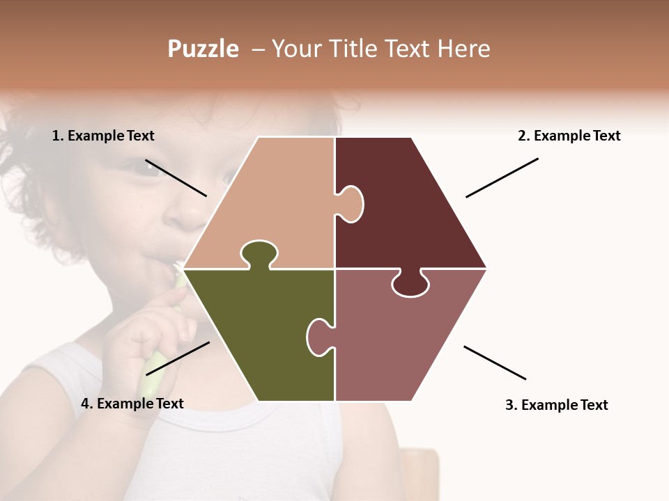 The Kid To Study To Clean A Teeth. PowerPoint Template