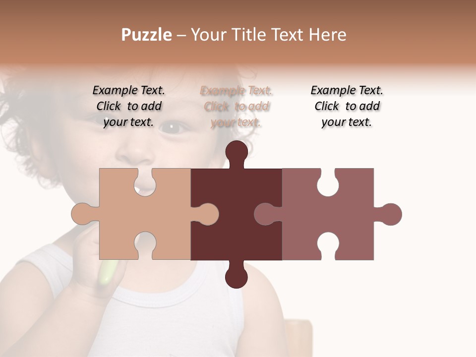 The Kid To Study To Clean A Teeth. PowerPoint Template