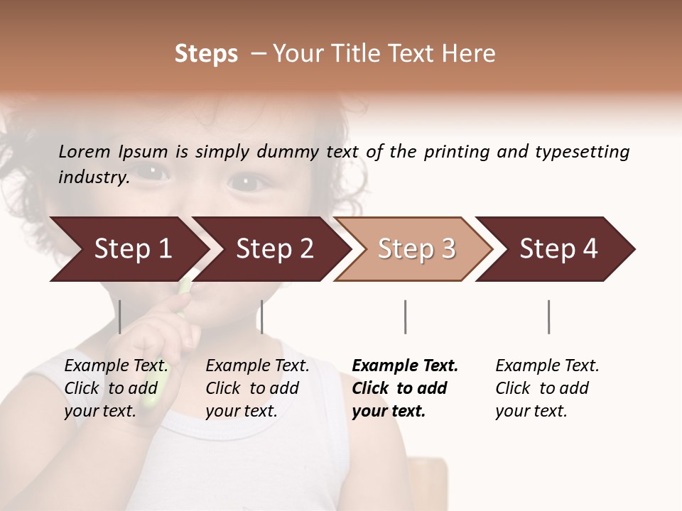 The Kid To Study To Clean A Teeth. PowerPoint Template
