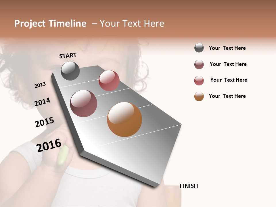 The Kid To Study To Clean A Teeth. PowerPoint Template