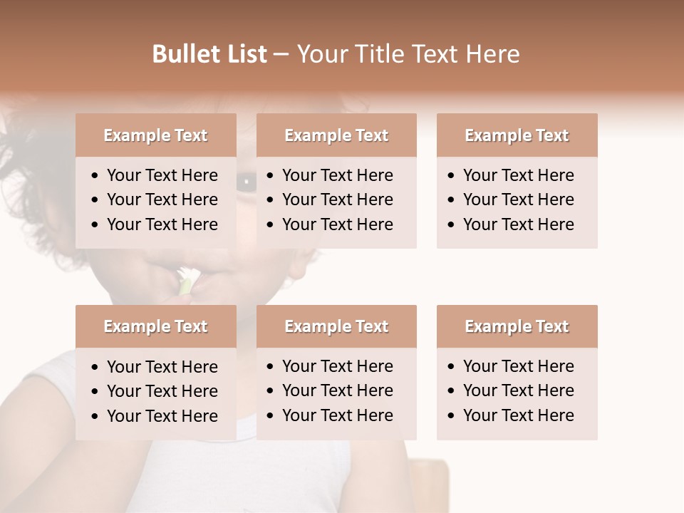The Kid To Study To Clean A Teeth. PowerPoint Template