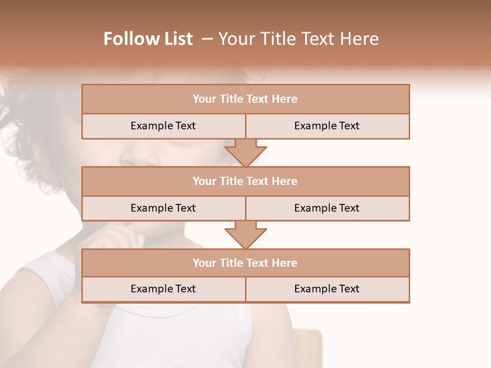 The Kid To Study To Clean A Teeth. PowerPoint Template