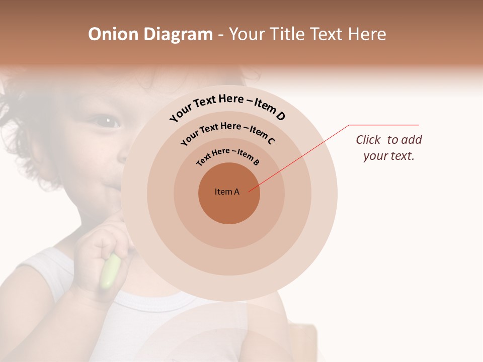 The Kid To Study To Clean A Teeth. PowerPoint Template