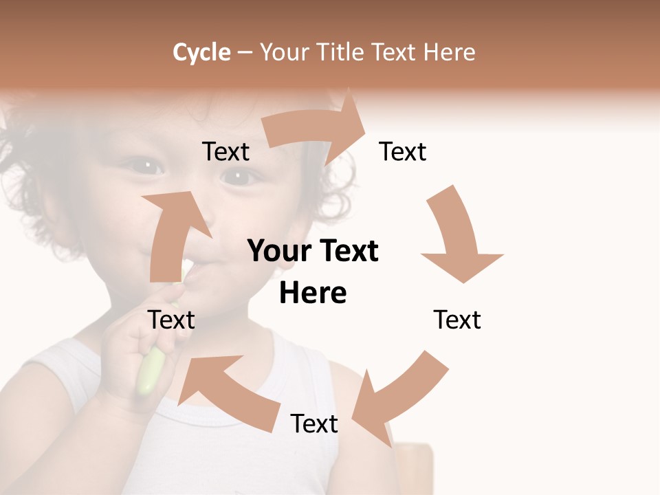 The Kid To Study To Clean A Teeth. PowerPoint Template