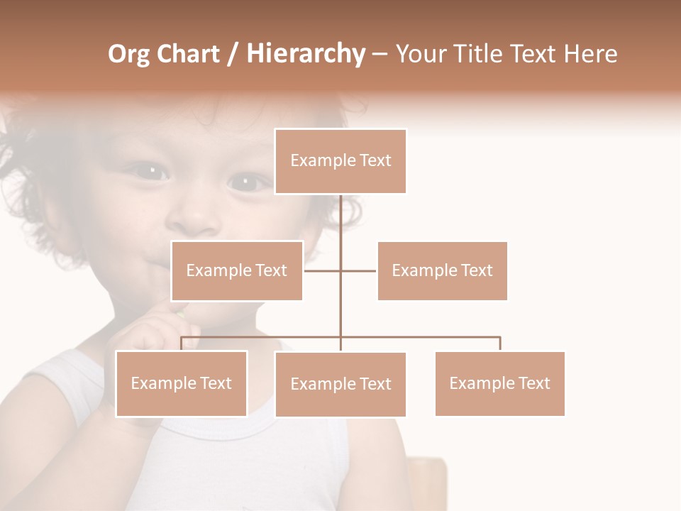 The Kid To Study To Clean A Teeth. PowerPoint Template