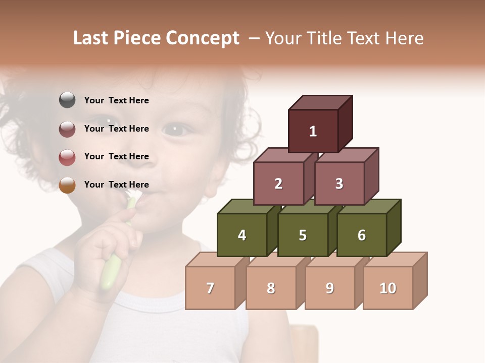 The Kid To Study To Clean A Teeth. PowerPoint Template