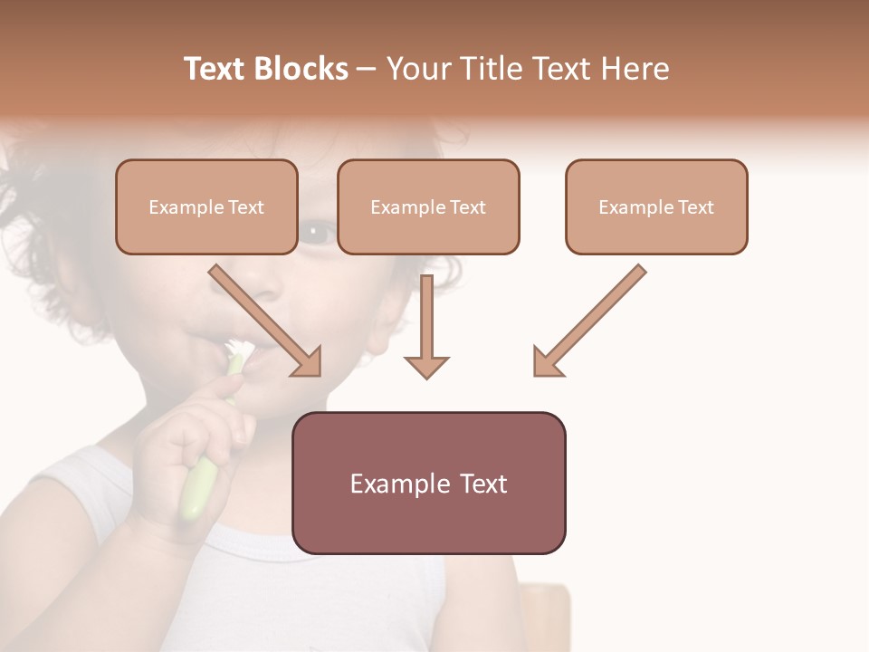 The Kid To Study To Clean A Teeth. PowerPoint Template