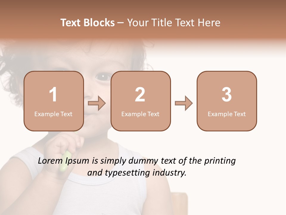The Kid To Study To Clean A Teeth. PowerPoint Template