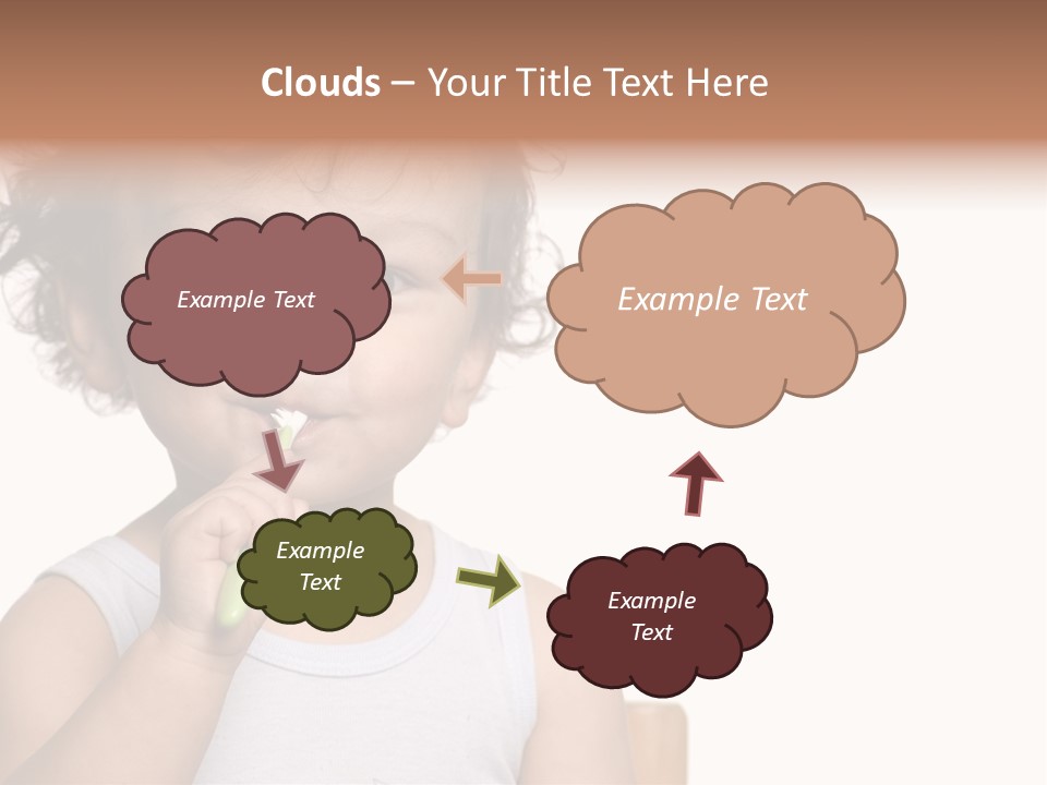 The Kid To Study To Clean A Teeth. PowerPoint Template