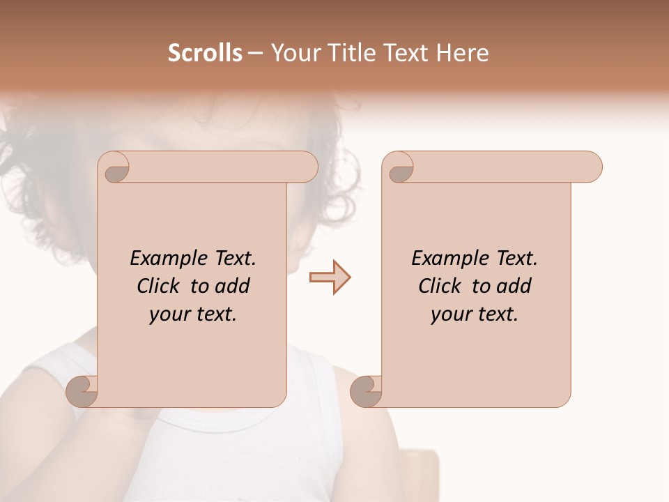 The Kid To Study To Clean A Teeth. PowerPoint Template