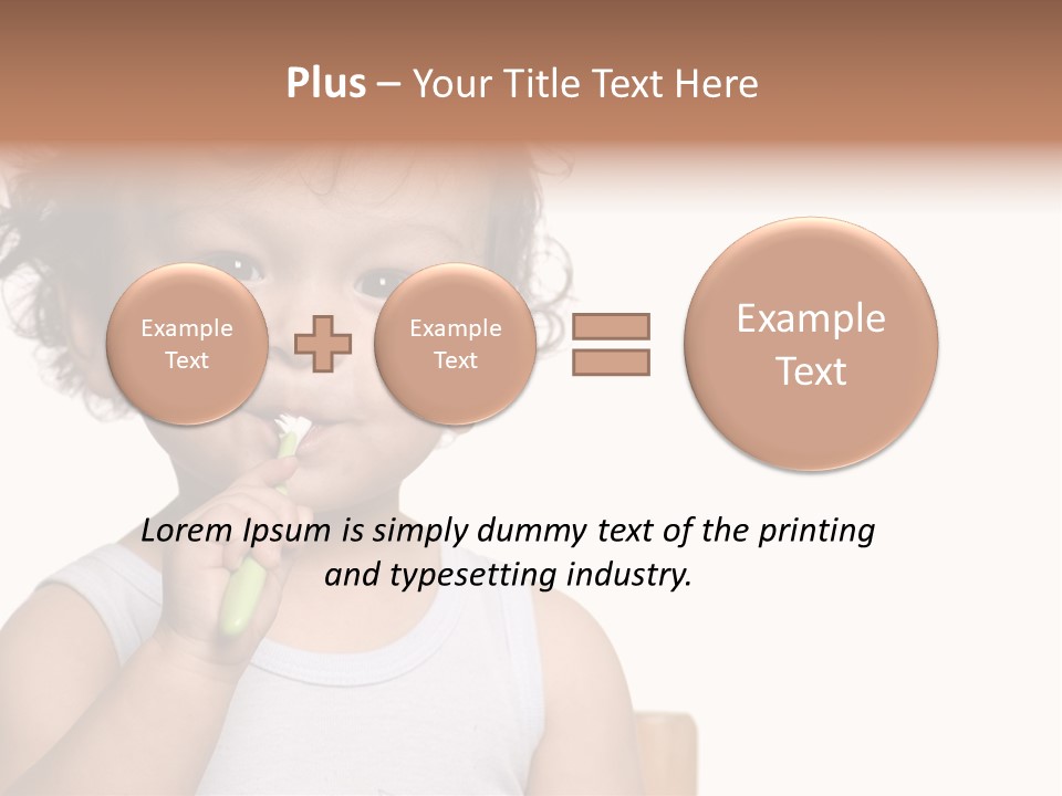 The Kid To Study To Clean A Teeth. PowerPoint Template