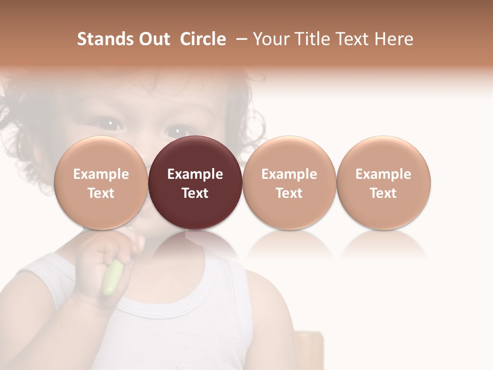 The Kid To Study To Clean A Teeth. PowerPoint Template