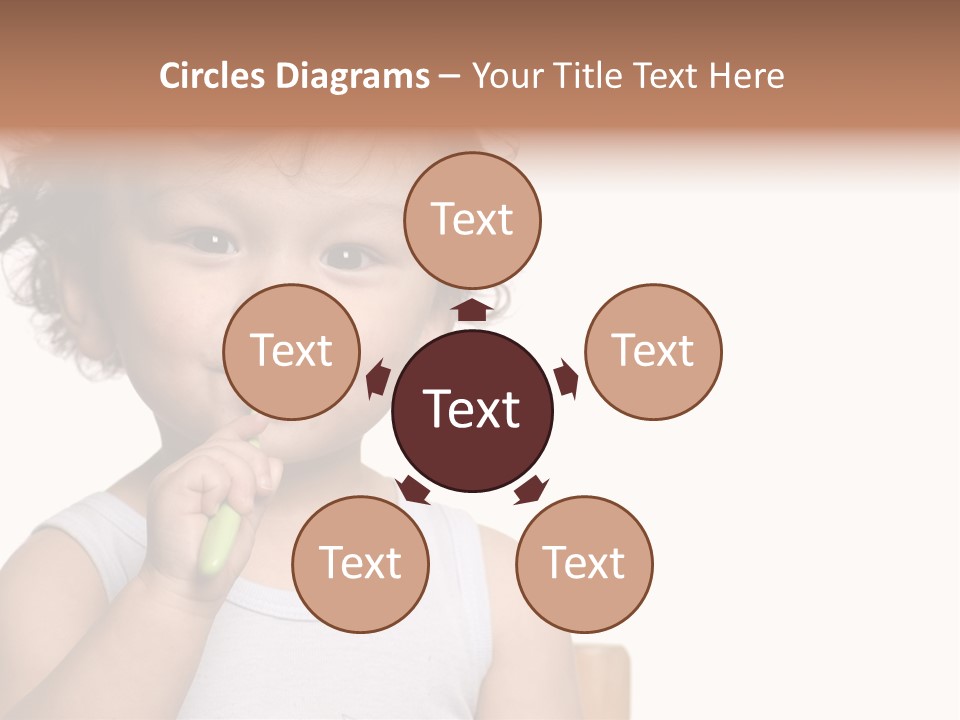 The Kid To Study To Clean A Teeth. PowerPoint Template