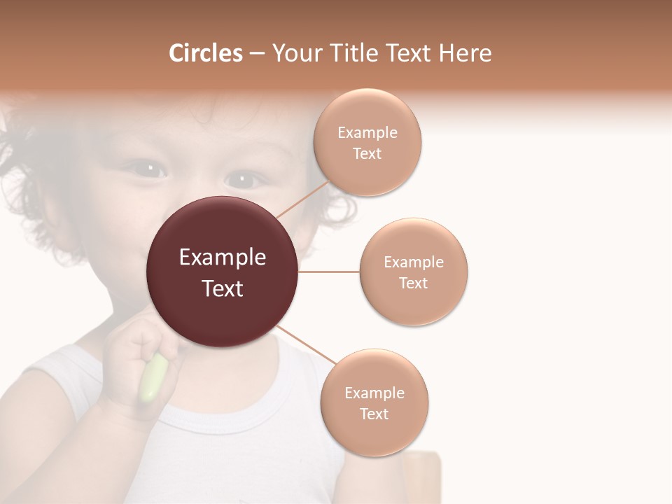 The Kid To Study To Clean A Teeth. PowerPoint Template