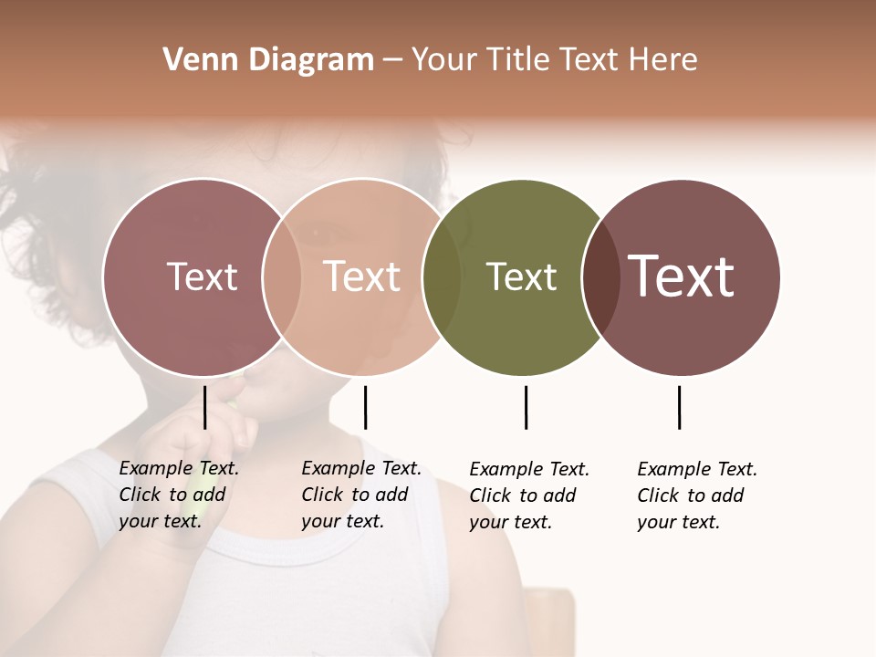 The Kid To Study To Clean A Teeth. PowerPoint Template