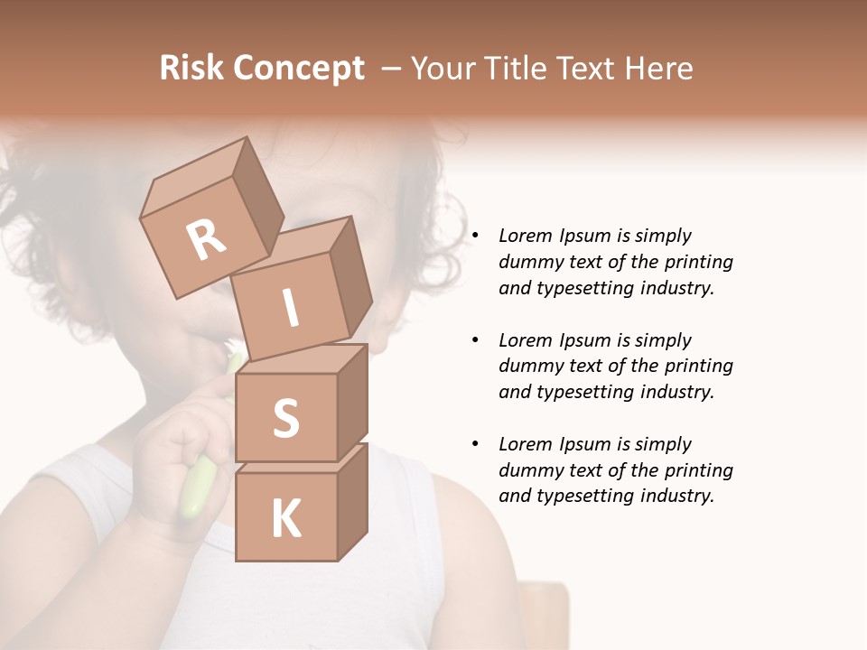 The Kid To Study To Clean A Teeth. PowerPoint Template